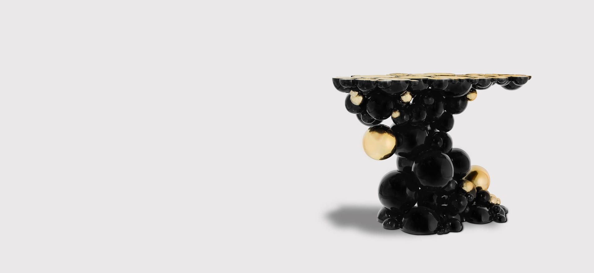Newton Gold & Black Spherical Console